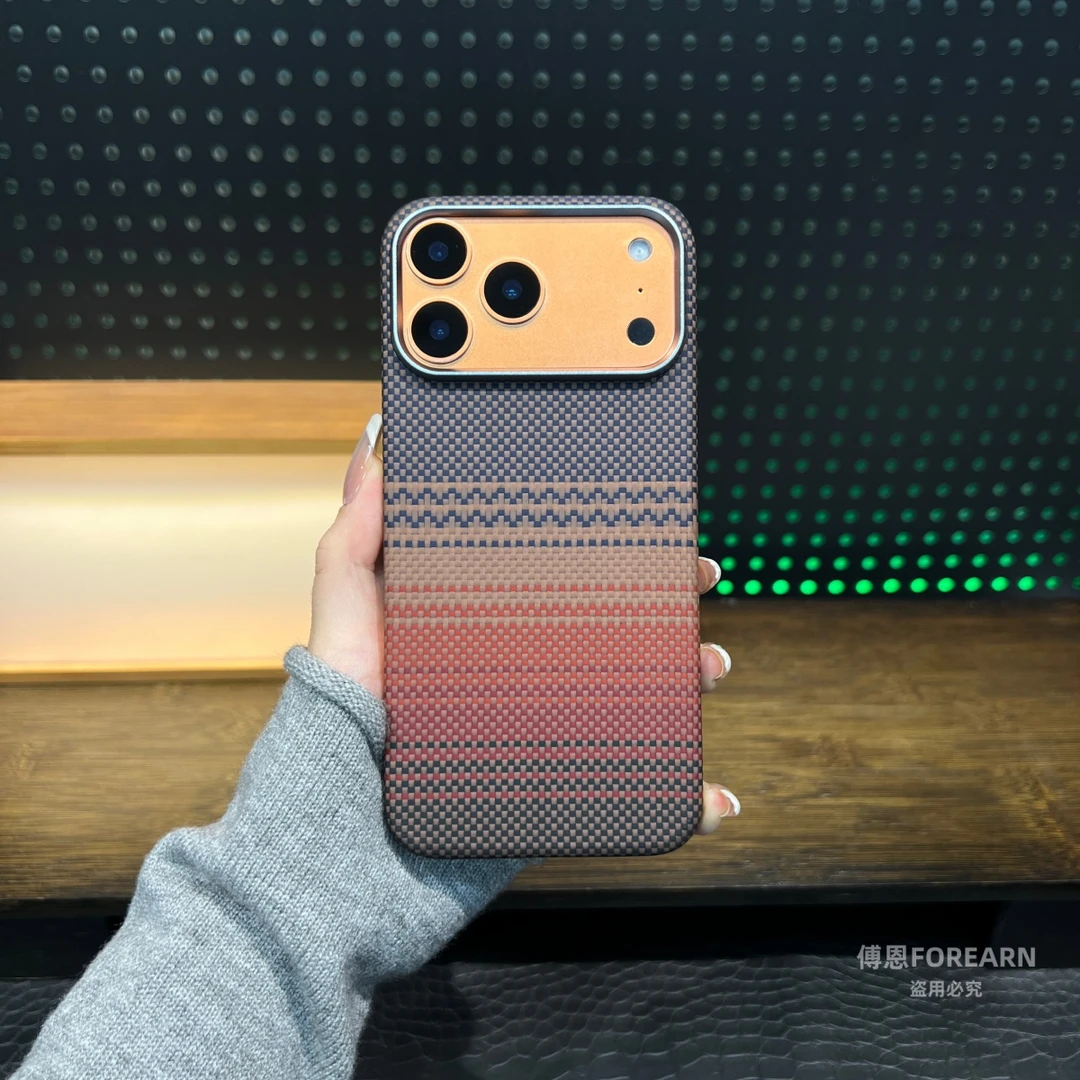 适用于真凯夫拉苹果17ProMax手机壳iPhone17pro碳纤维超薄磁吸款