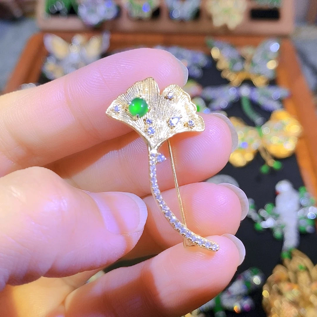 吊坠(不含链)银S925镶嵌翡翠