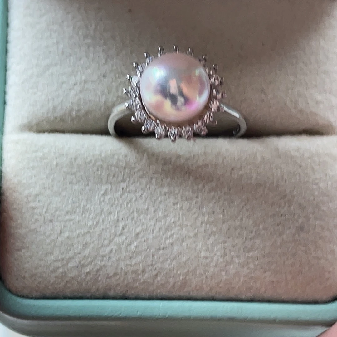 银S925镶嵌海水珍珠戒指