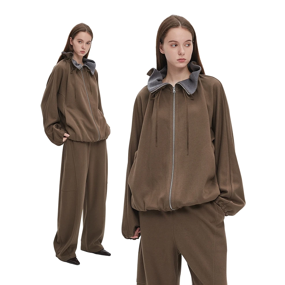 PERSUN NO.备述 巴恩风时尚咖色卫衣PDE6E687/690