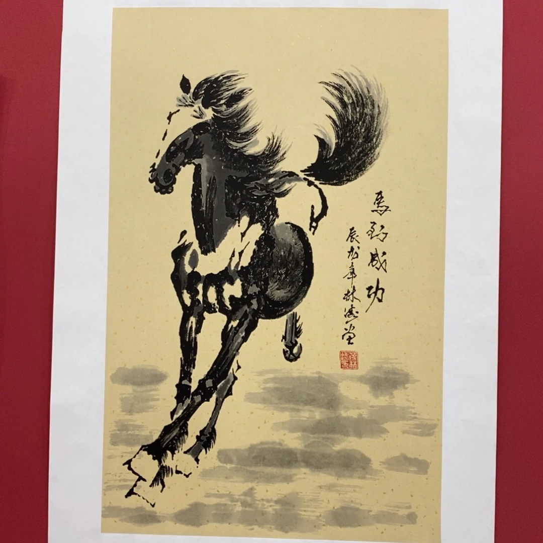 国画蒋林涛四尺三开真人真品