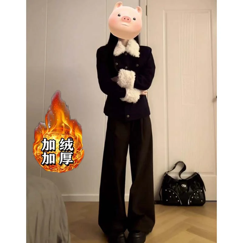 【加绒加厚】【两件套】外套女秋冬2025年新款爆款修身球服长裤LJ0138