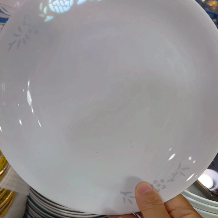瓷片玲珑八寸深盘四个