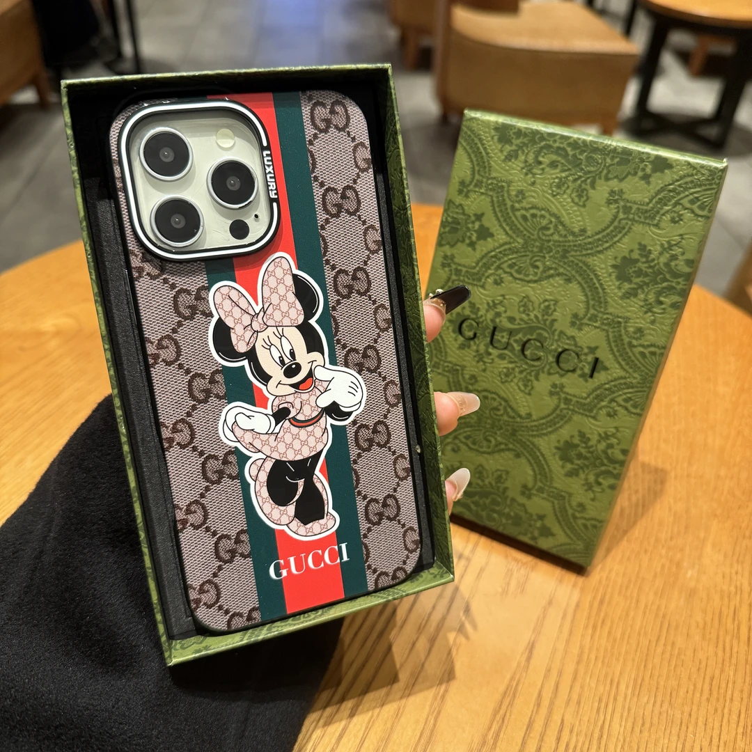 米奇米妮苹果16promax手机壳古驰iPhone15大牌14pro适用13/12创意