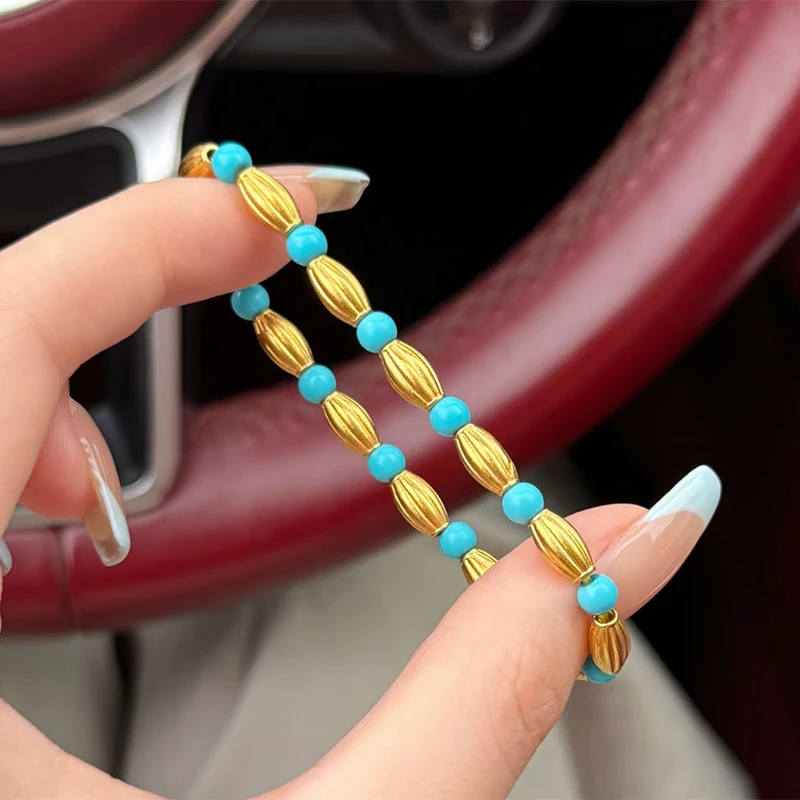 铜合金手链 新中式小米珠手链女简约百搭叠戴手串小众精致手饰品