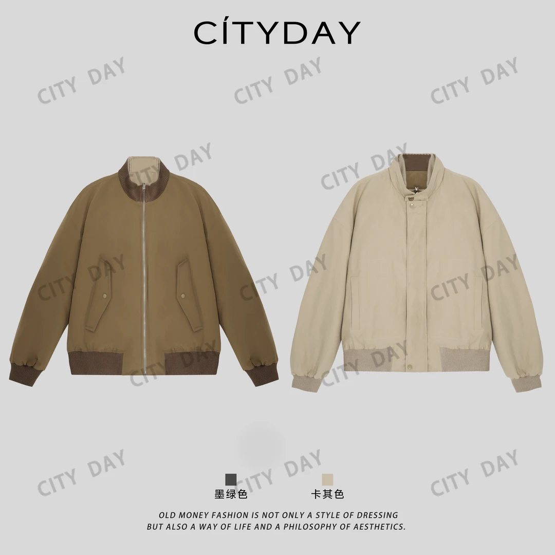 CityDay【楠哥】飞行员羽绒夹克双层领防泼水科技面料羽绒服 25018