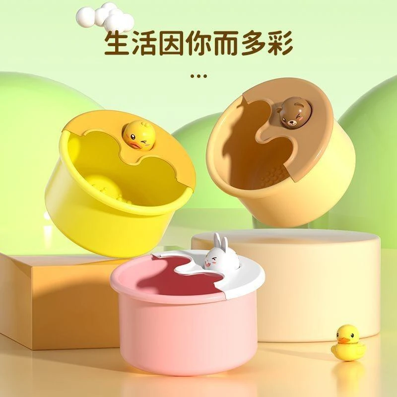 儿童泡脚桶可折叠家用按摩洗脚盆过小腿小孩便携塑料保温足浴盆桶