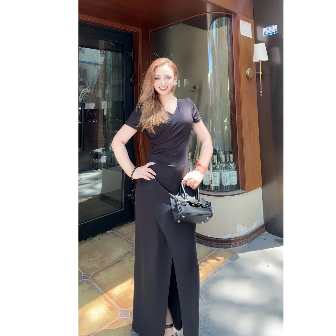 9818【阿迪拉❤️】新款时尚气质女装开叉夏季连衣裙