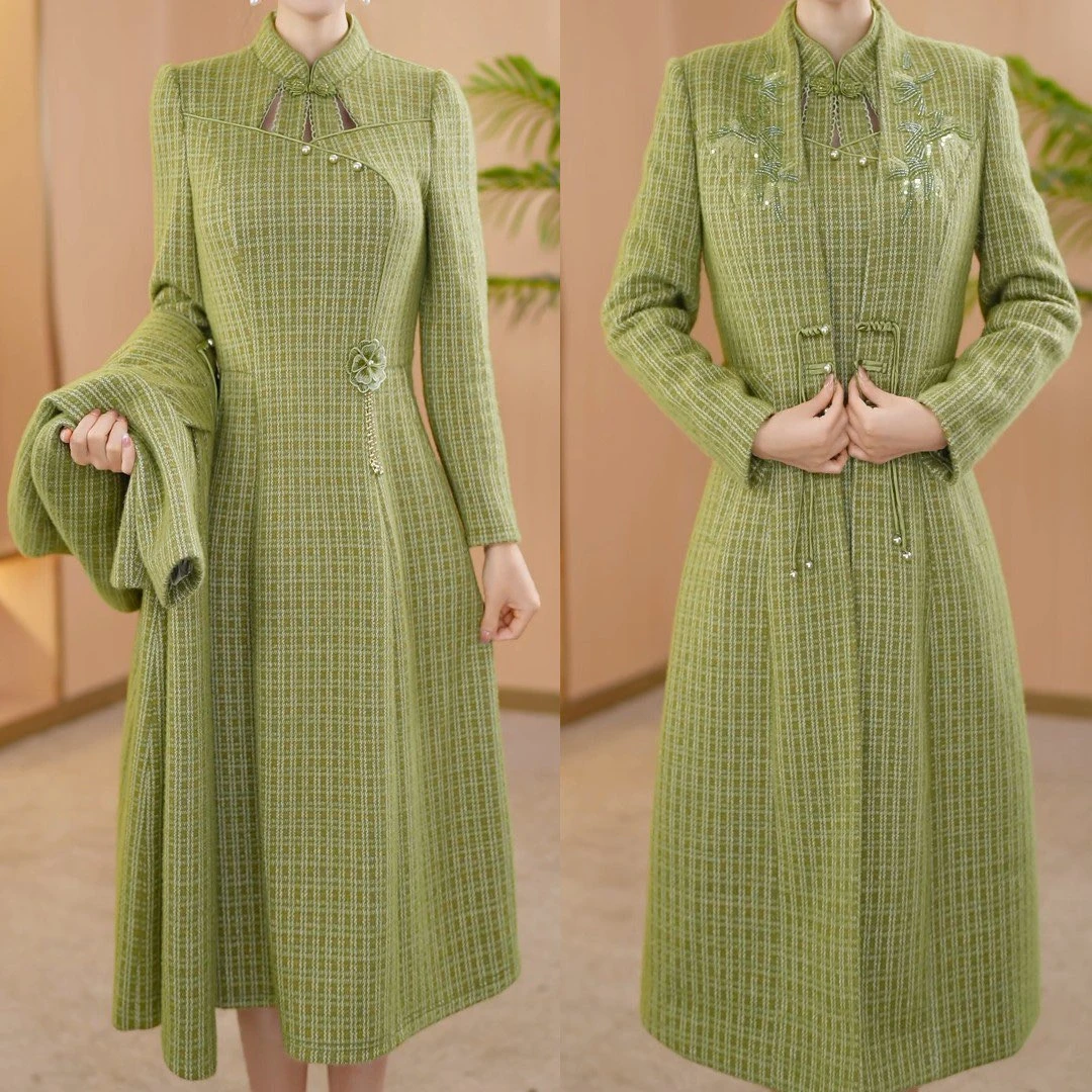 高档雪花绒时尚两件套连衣裙2025秋冬新款气质减龄显瘦优雅礼服裙