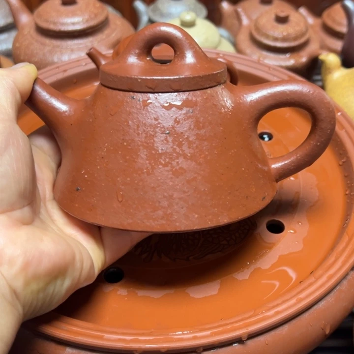 茶壶紫砂何*可宜兴原矿老朱砂