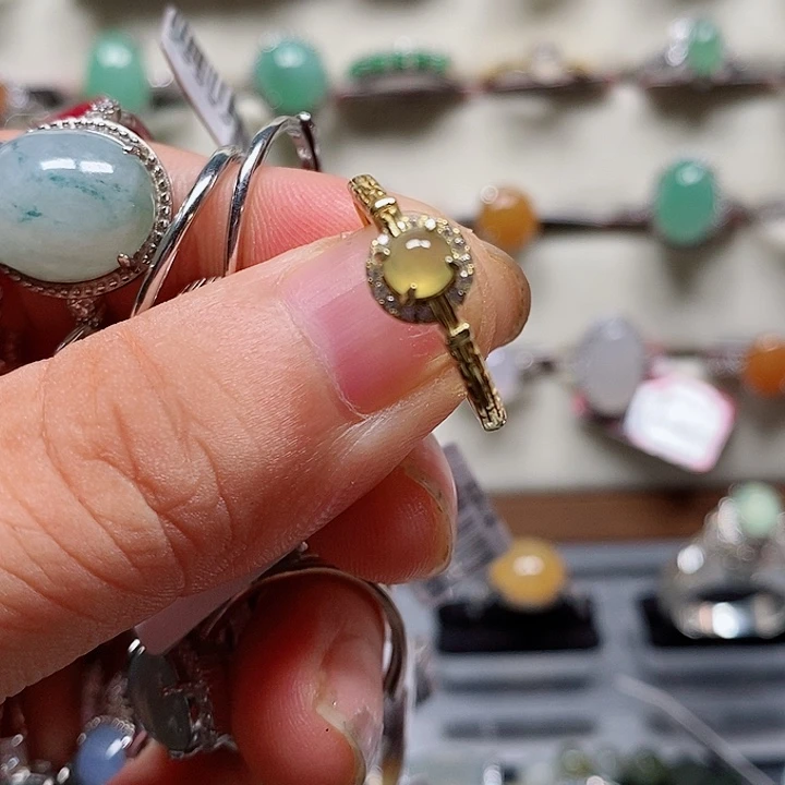 银S925镶嵌戒指翡翠