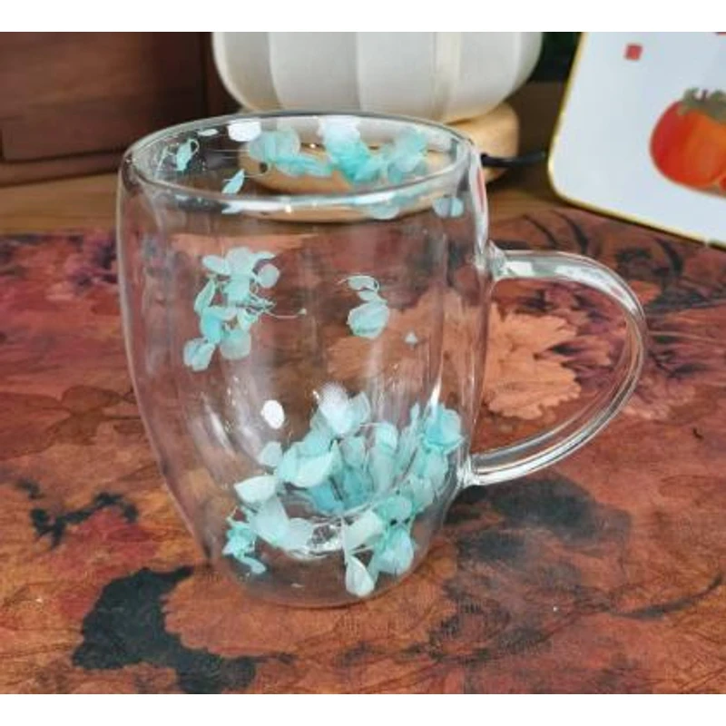 HL1003蓝色妖姬星空花瓣双层马克杯