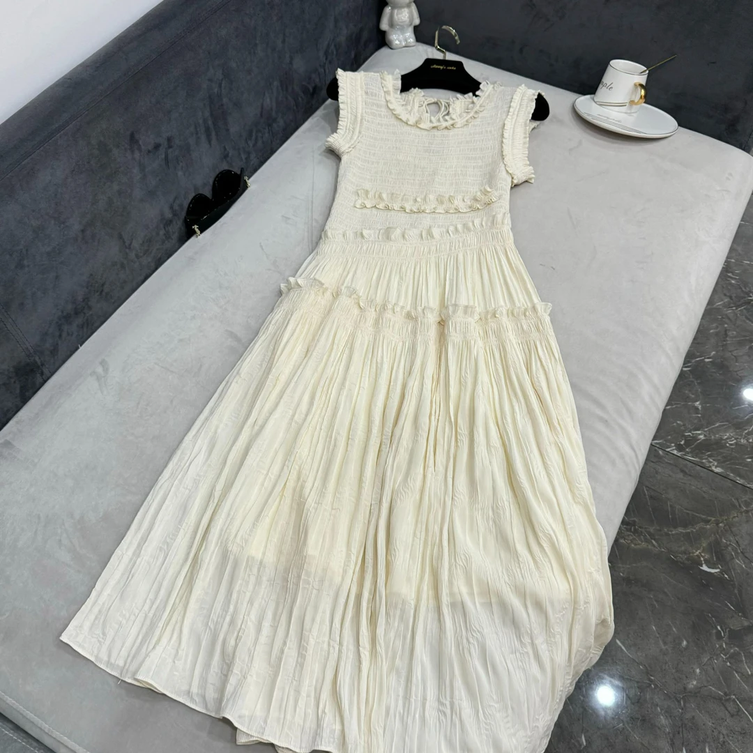 weilai-【白月光】法式气质时尚不规则层次感设计连衣裙-088公主