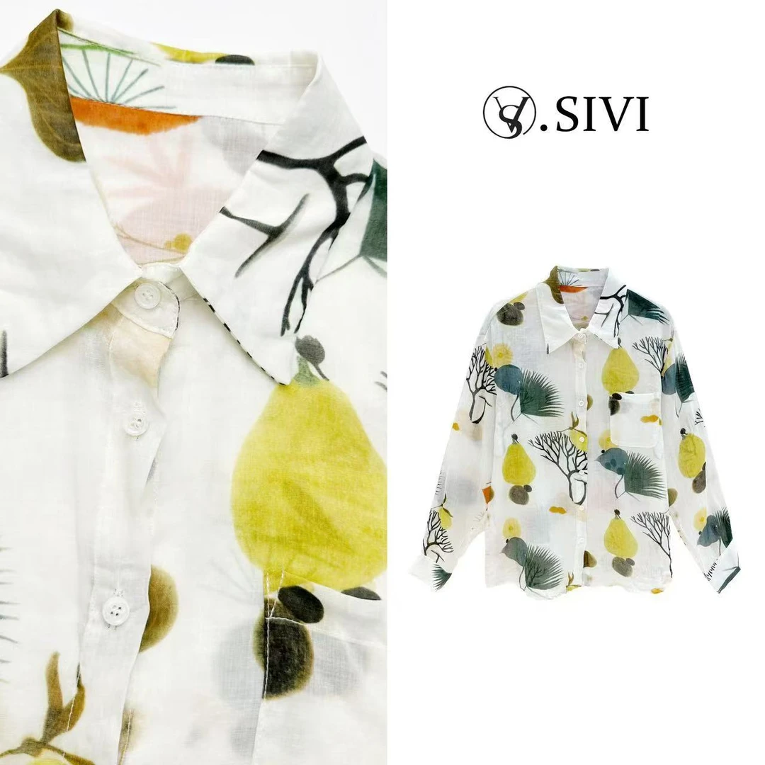 熙薇【盛夏花季】春夏新款甜美可爱洋气上衣时尚休闲气质衬衣H1477