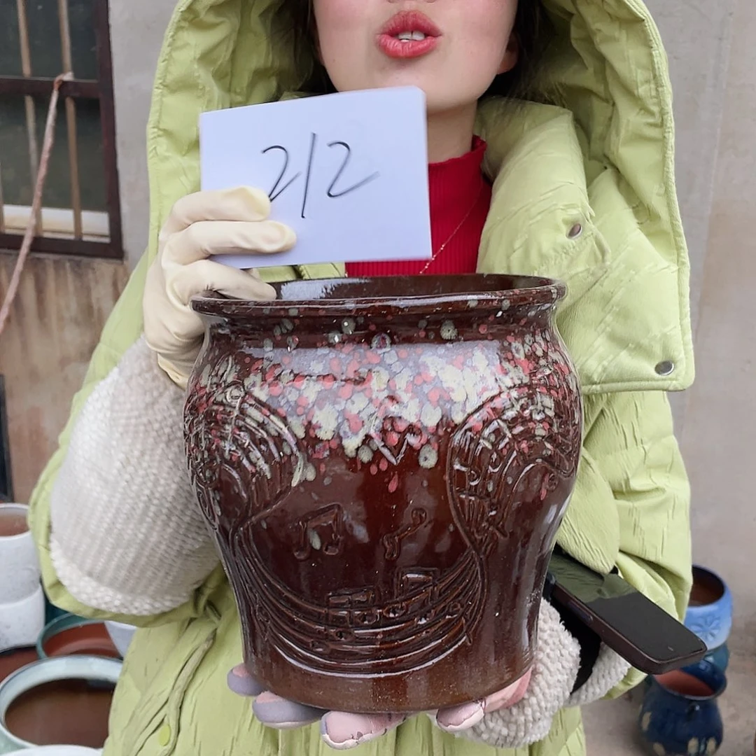 红陶王嫂花盆0211-212