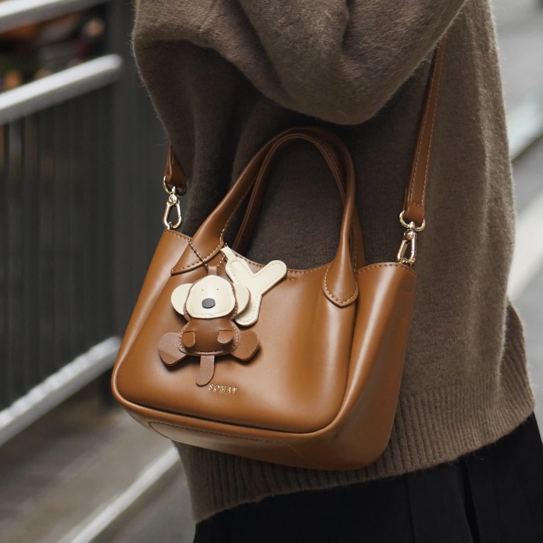 菜篮子水桶包包女款爆款2025新款百搭气质单肩斜挎包小众手提女包