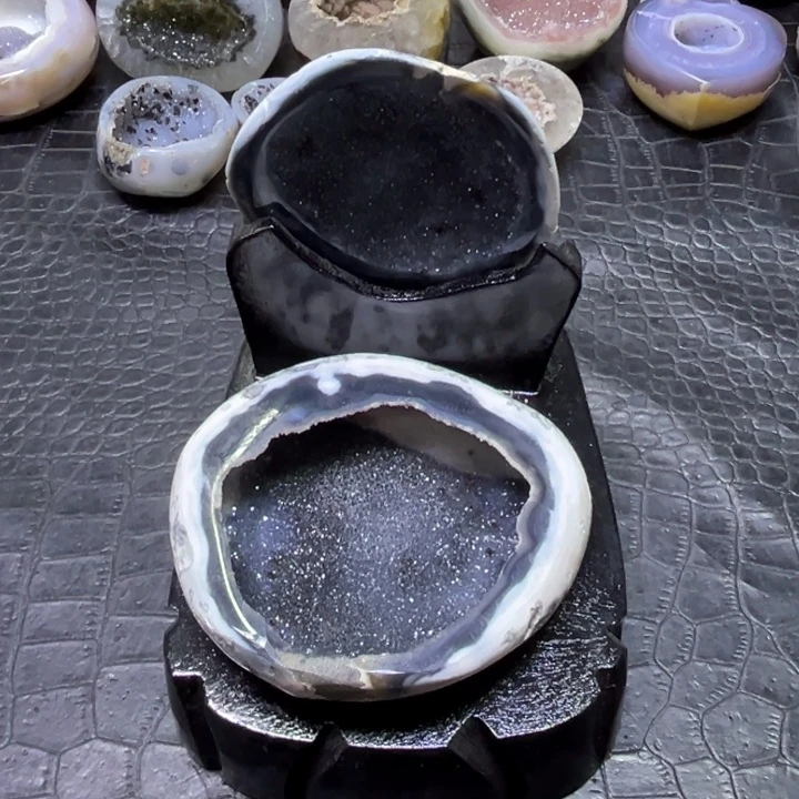 珠宝半成品水晶未镶嵌黑晶盆