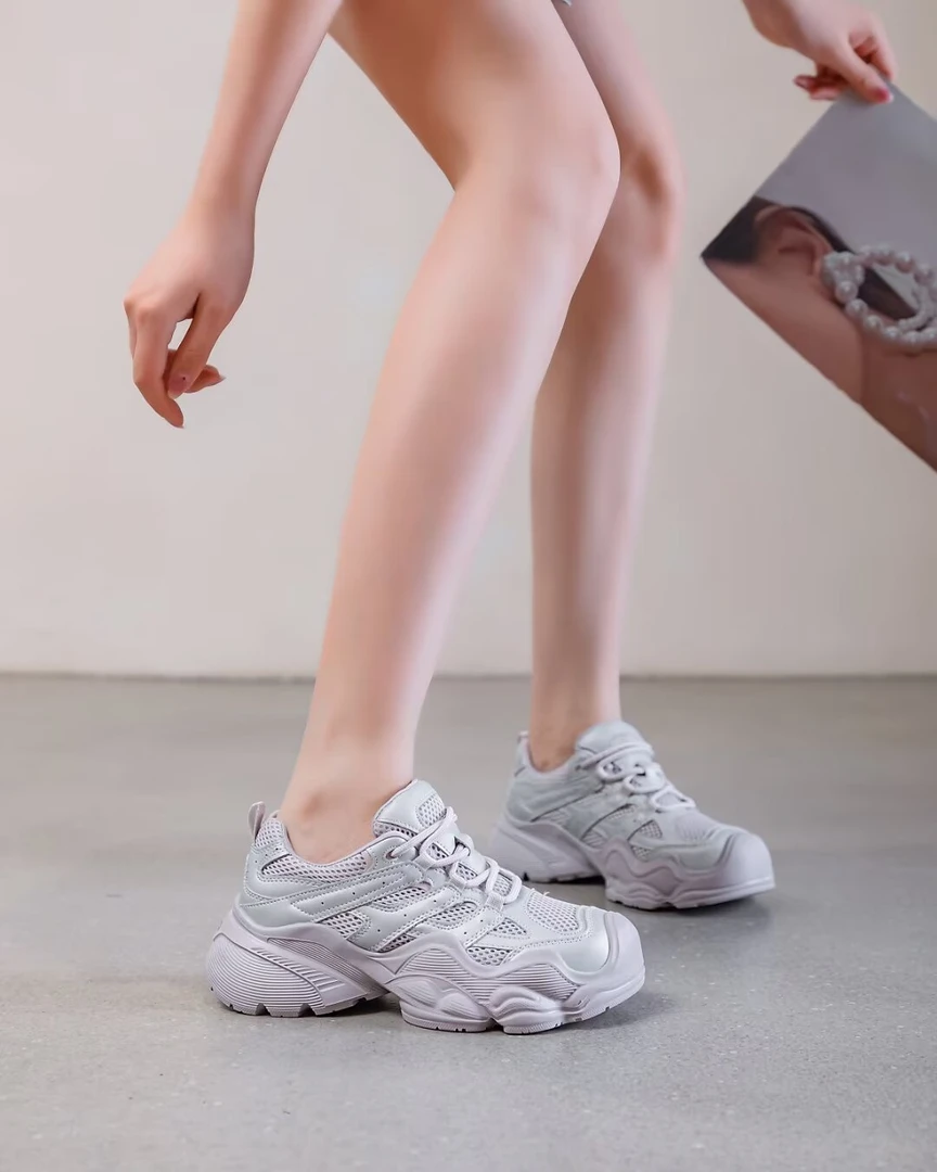 夏季2025新款运动鞋老爹鞋女真皮松糕底休闲鞋 6119