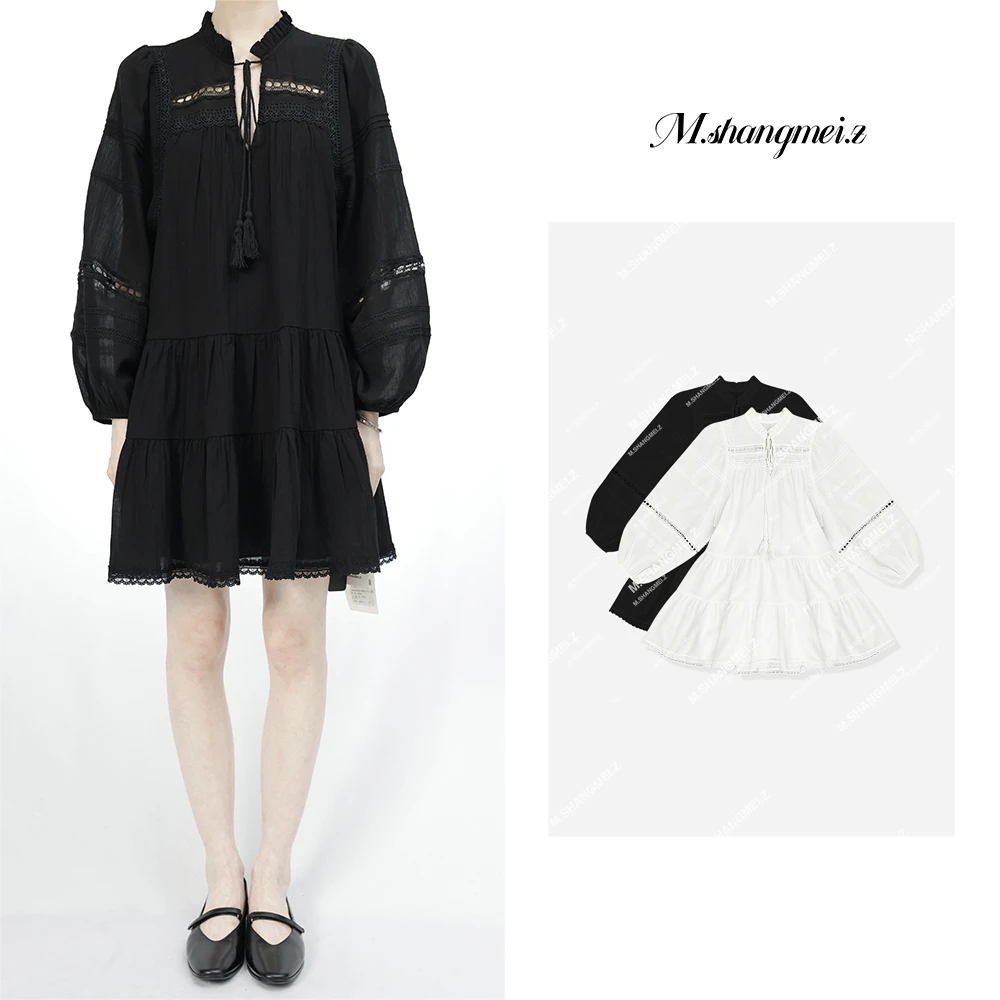 M.SHANGMEI.Z/沐熙【花边裙】美大哥蕾丝拼接洋气公主连衣裙X052451