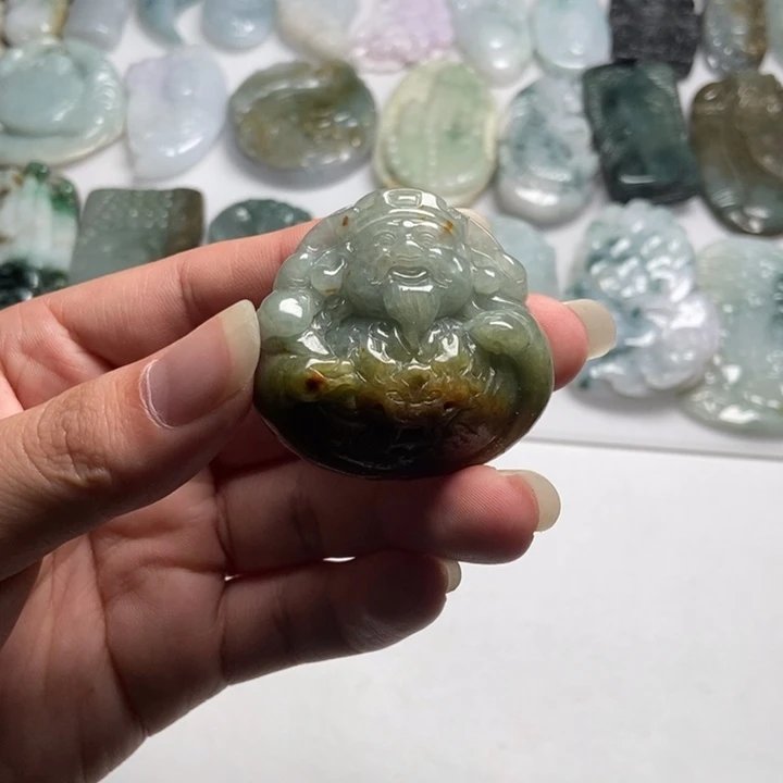 翡翠未镶嵌颈饰财爷34
