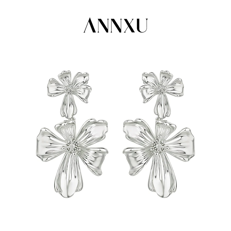 ANNXU 铜合金耳饰 花卉系列鸢尾花耳环