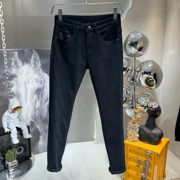 春季修身显瘦微弹力牛仔裤子秋冬小脚裤韩版男士微锥直筒百搭