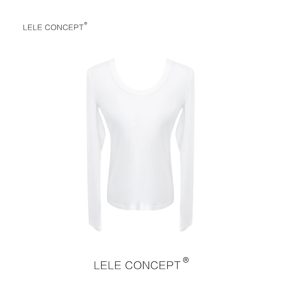 LELE CONCEPT |「夭夭」【领素时尚】气质舒适白色T恤时尚大领TX017