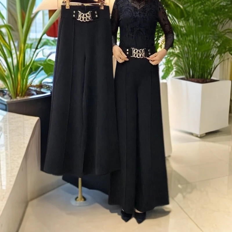 网红女裤宽松垂感阔腿裤高级感轻奢中年筒裤高腰显瘦长腿百搭长裤