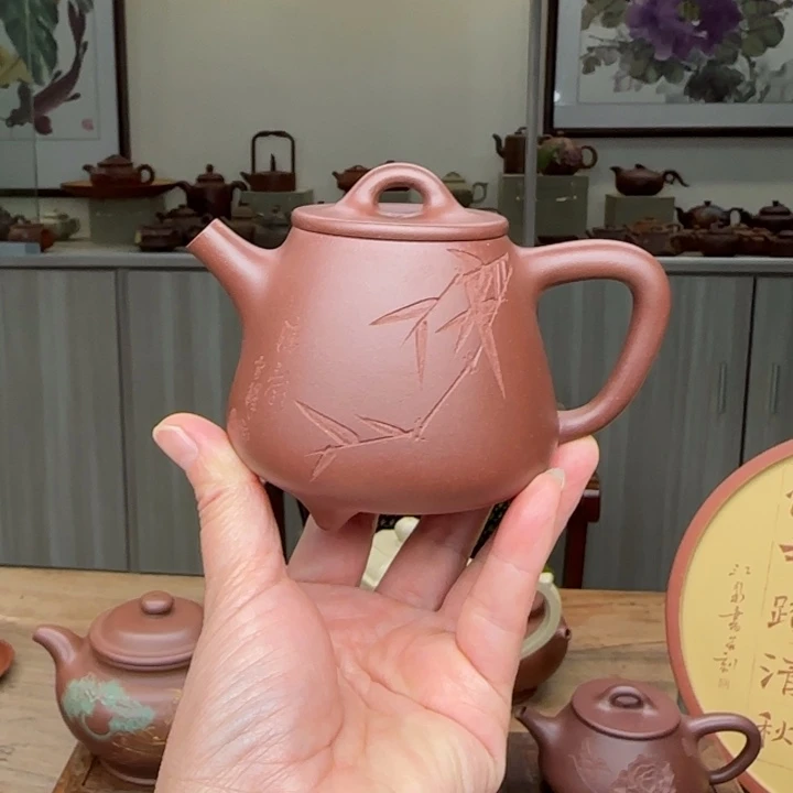光***5茶壶紫砂底槽清高石瓢