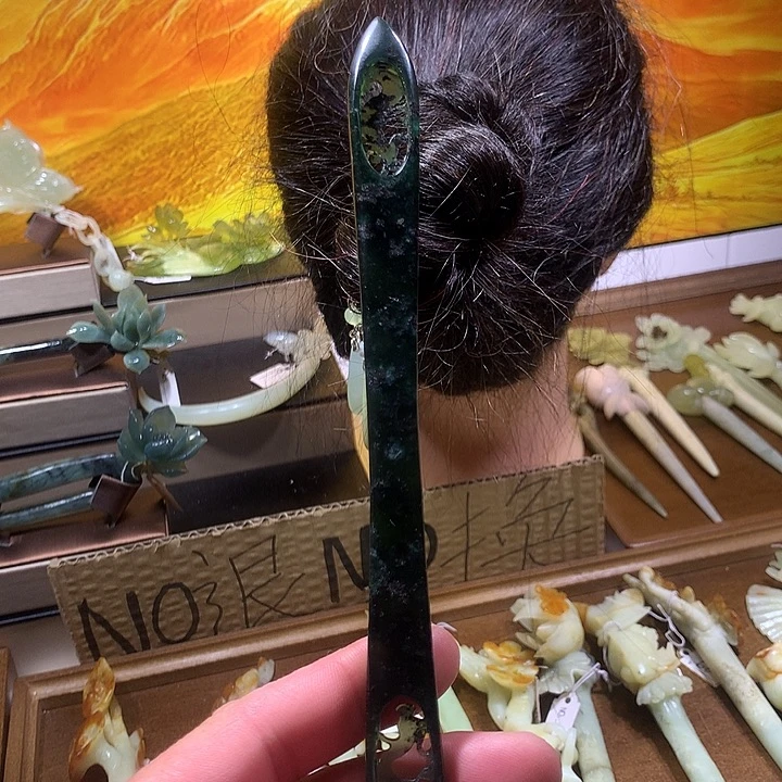 蛇纹石玉合金发饰