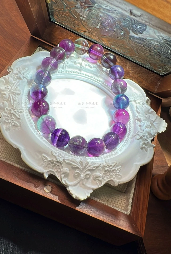 七彩萤石手链多样性发货发其一EYJ7