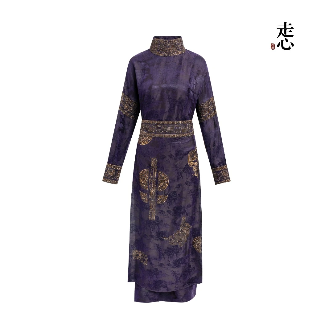 ❤❤【香云走心】走心非遗时尚青铜系列百搭桑蚕丝 连衣裙24ZWF56