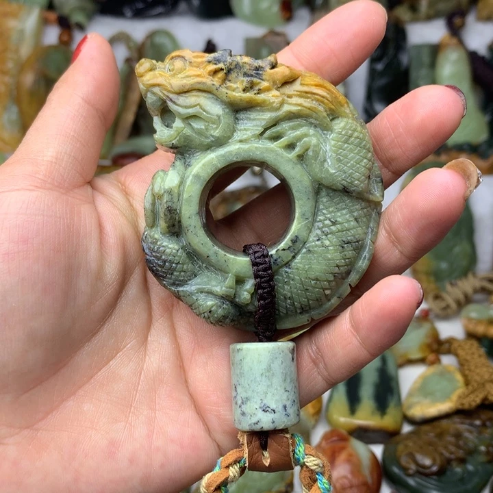 岫岩河磨玉（透闪石质玉）手把未镶嵌