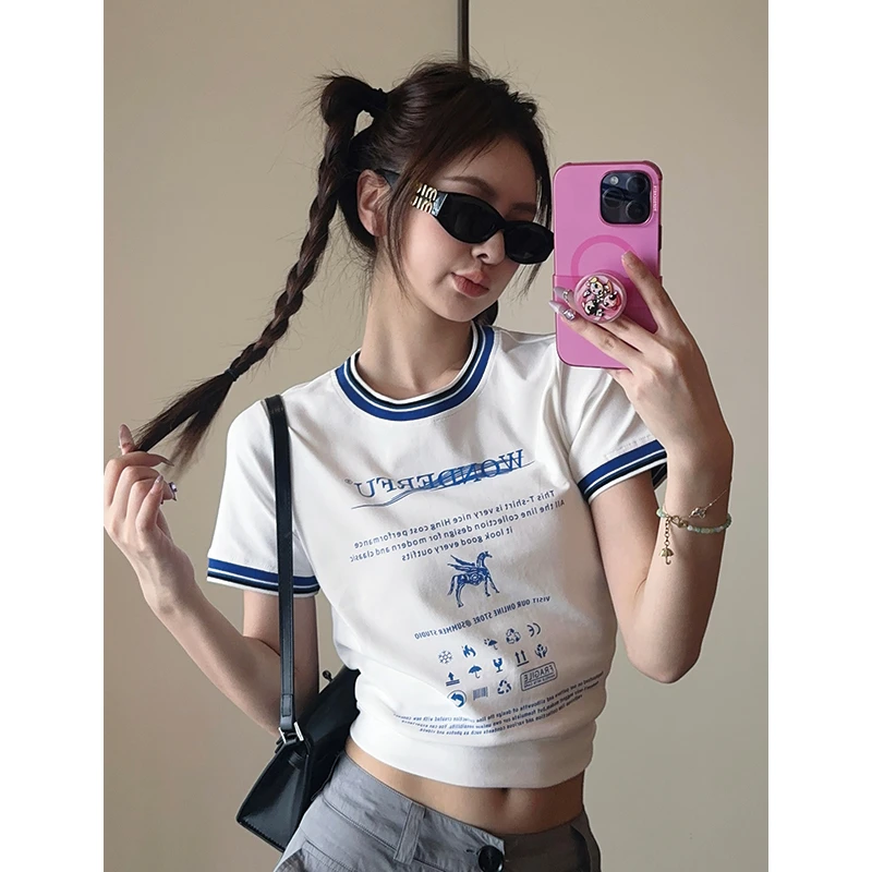 CHICHEN 美高学姐-活力满满的撞色T恤