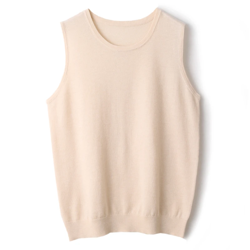 精纺羊毛圆领超细羊毛背心吊带内搭打底衫舒适软糯透气显瘦针织衫
