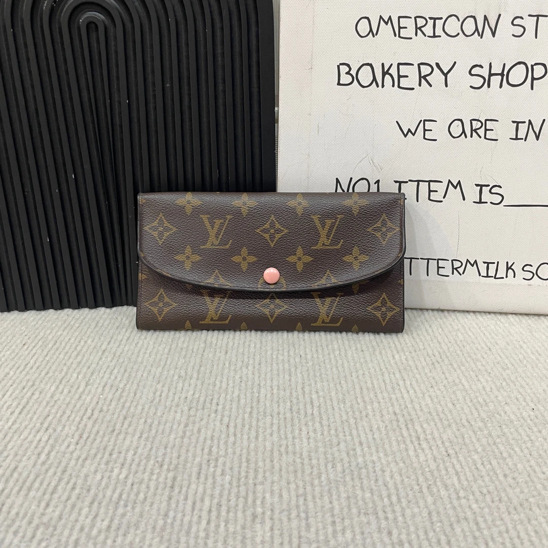 95新 LouisVuitton/路易威登 【蔡包紫】老花粉豆豆钱包
