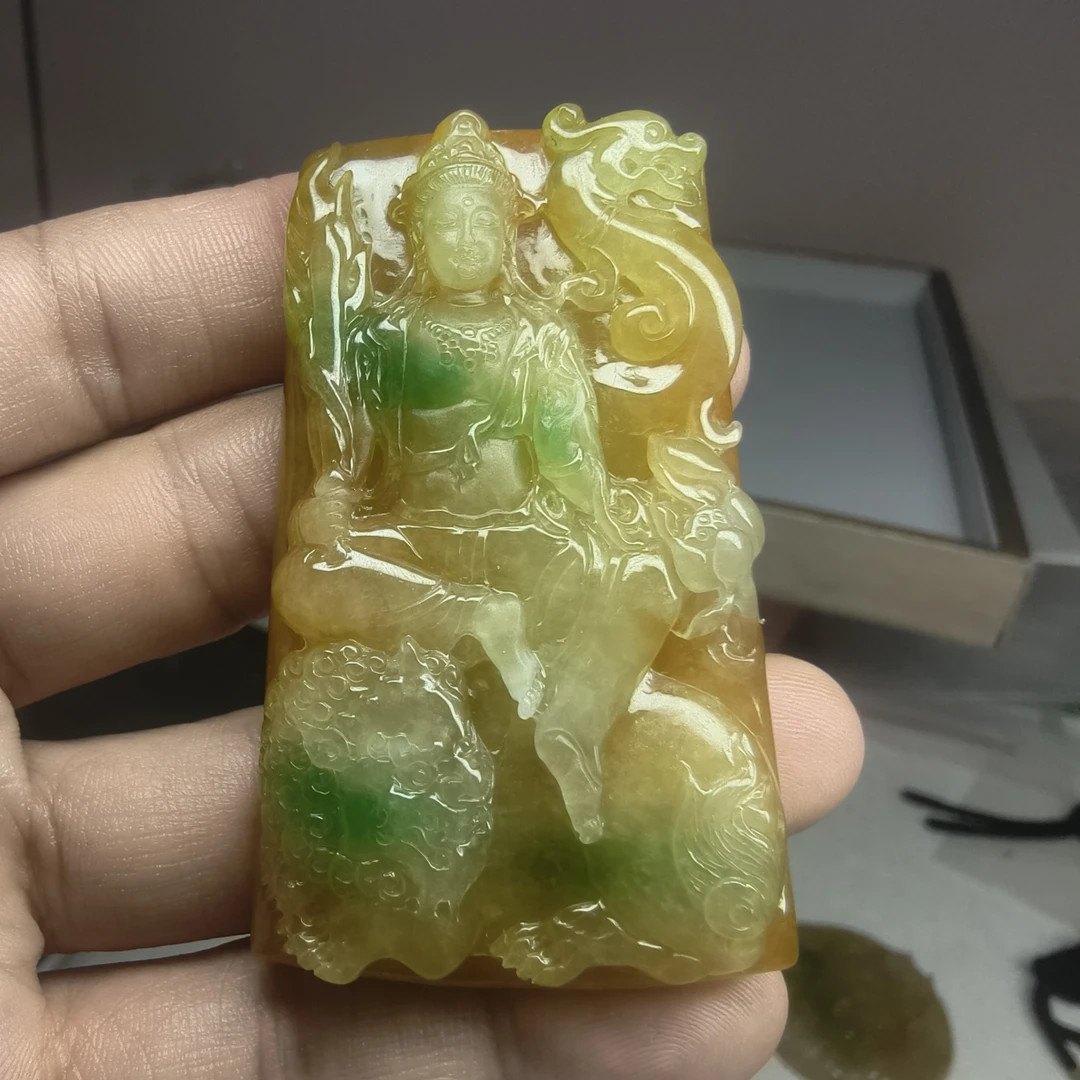 挂件文殊精雕雕刻
