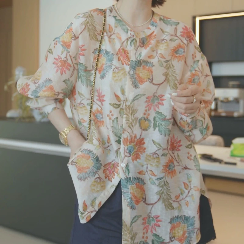 2025新款夏季小众设计罗马假日衬衫百搭防嗮衬衣LK2502890