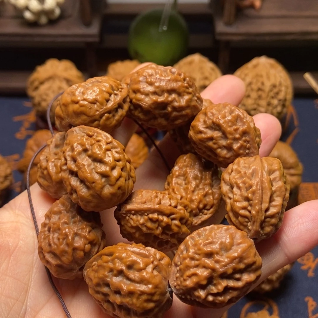 文玩核桃把件三*全品手持尺寸22
