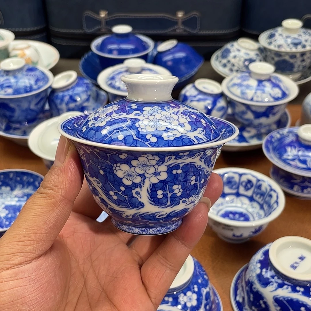 陶月楼 柴窑  冰梅盖碗