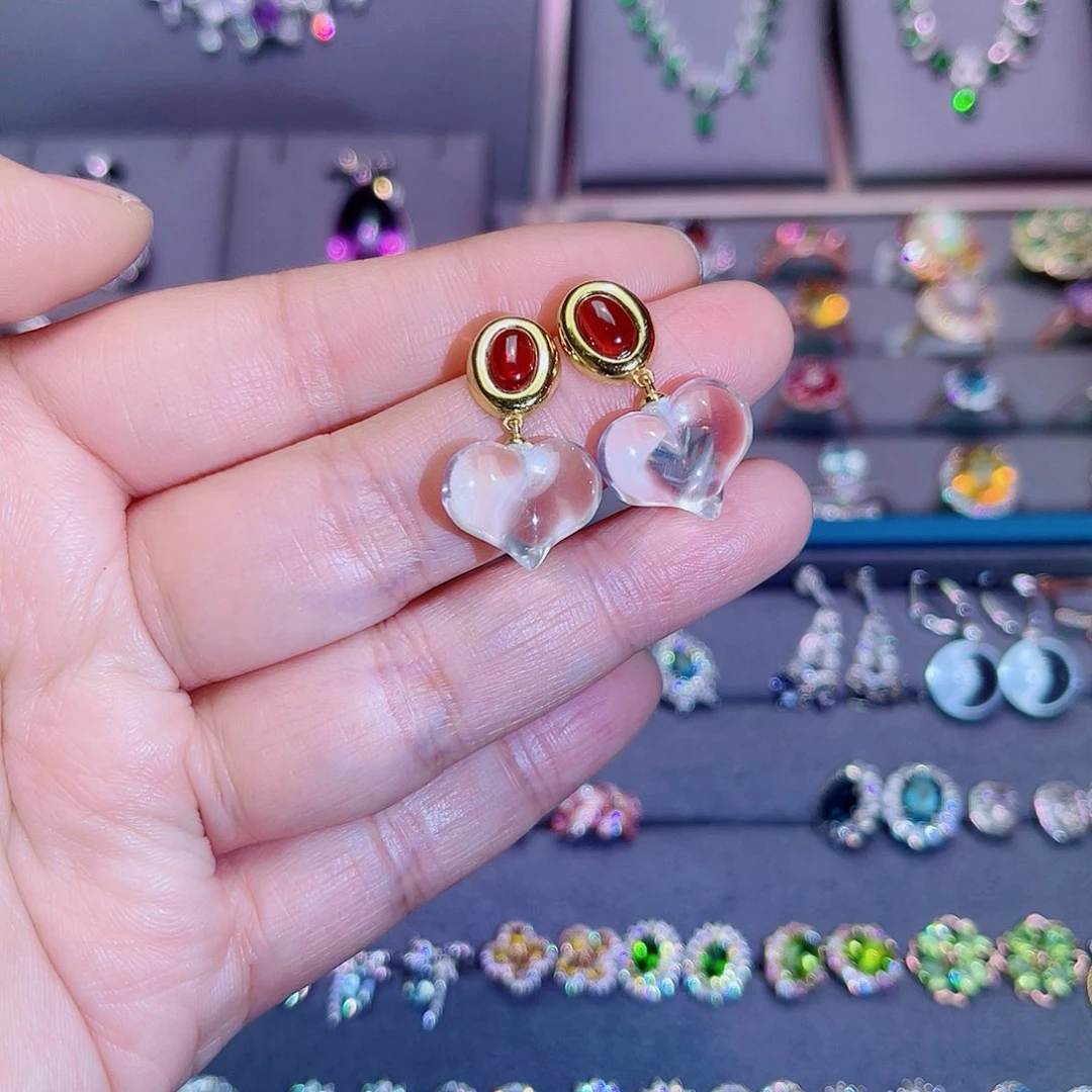 银S925镶嵌耳饰水晶