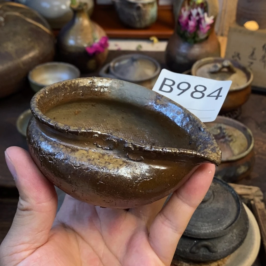 备前烧柴烧茶具反手公道杯