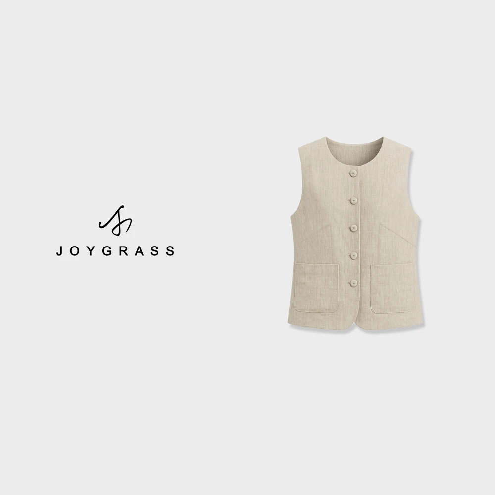 JOYGRSS【曼热之城】气质款针织通勤无袖马甲W-05722