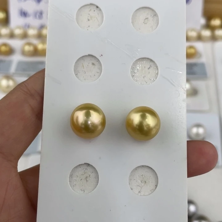 未镶嵌海水珍珠裸珠金珠11-12mm