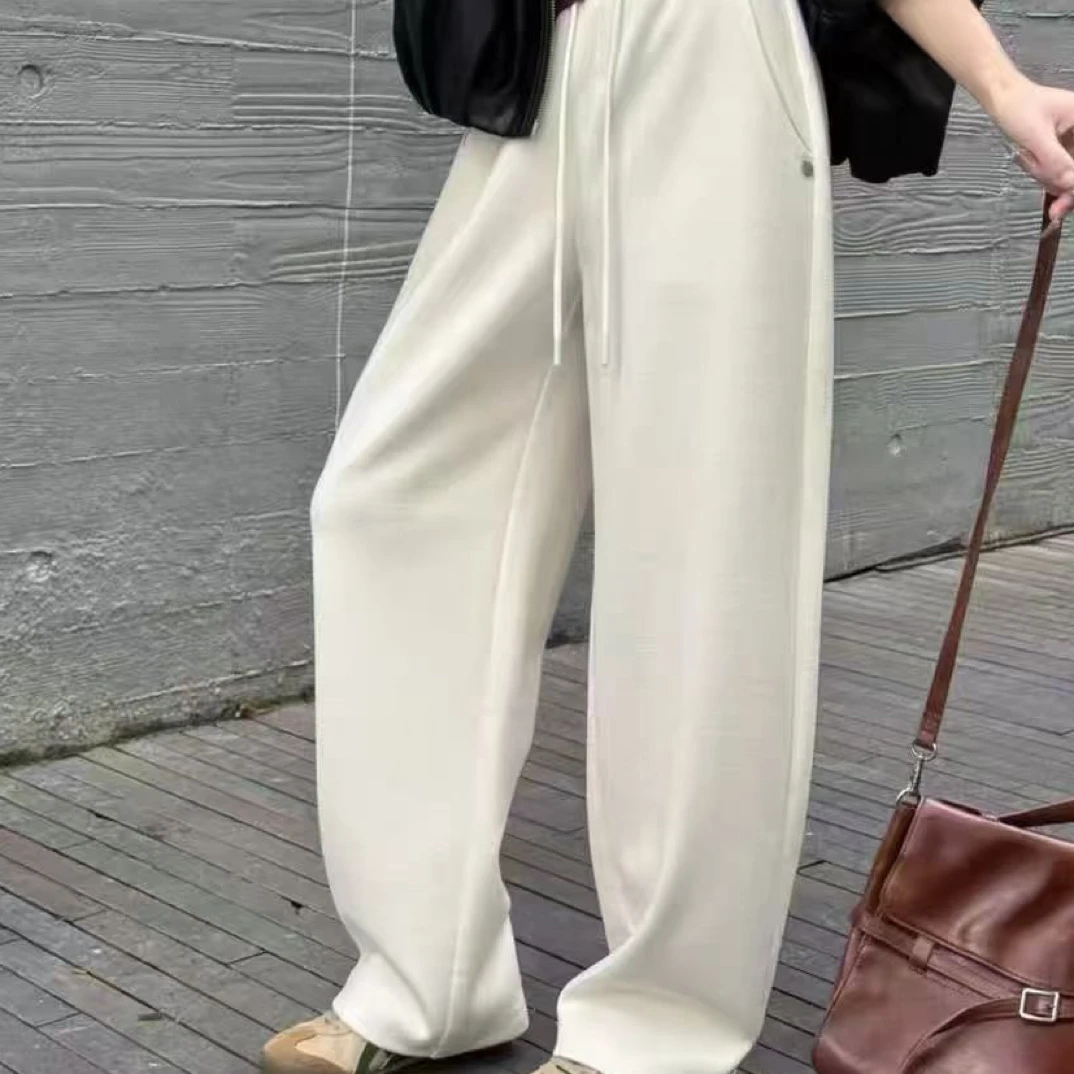 新款高腰垂感窄版直筒裤休闲裤1858