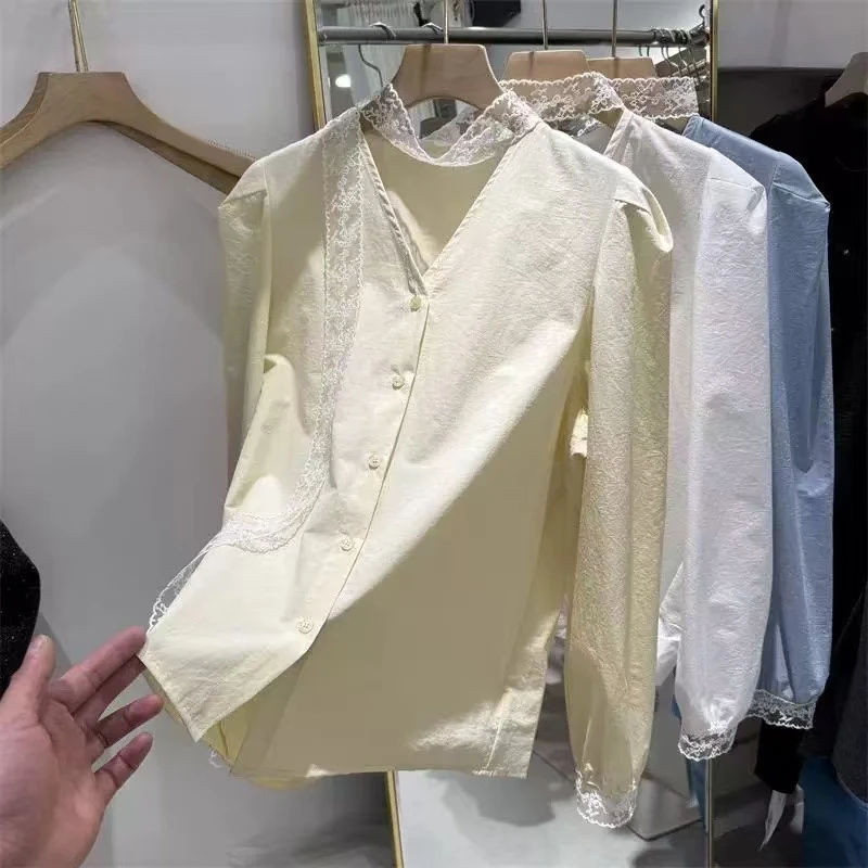 YJ 【领口飘带】V领飘带衬衣068