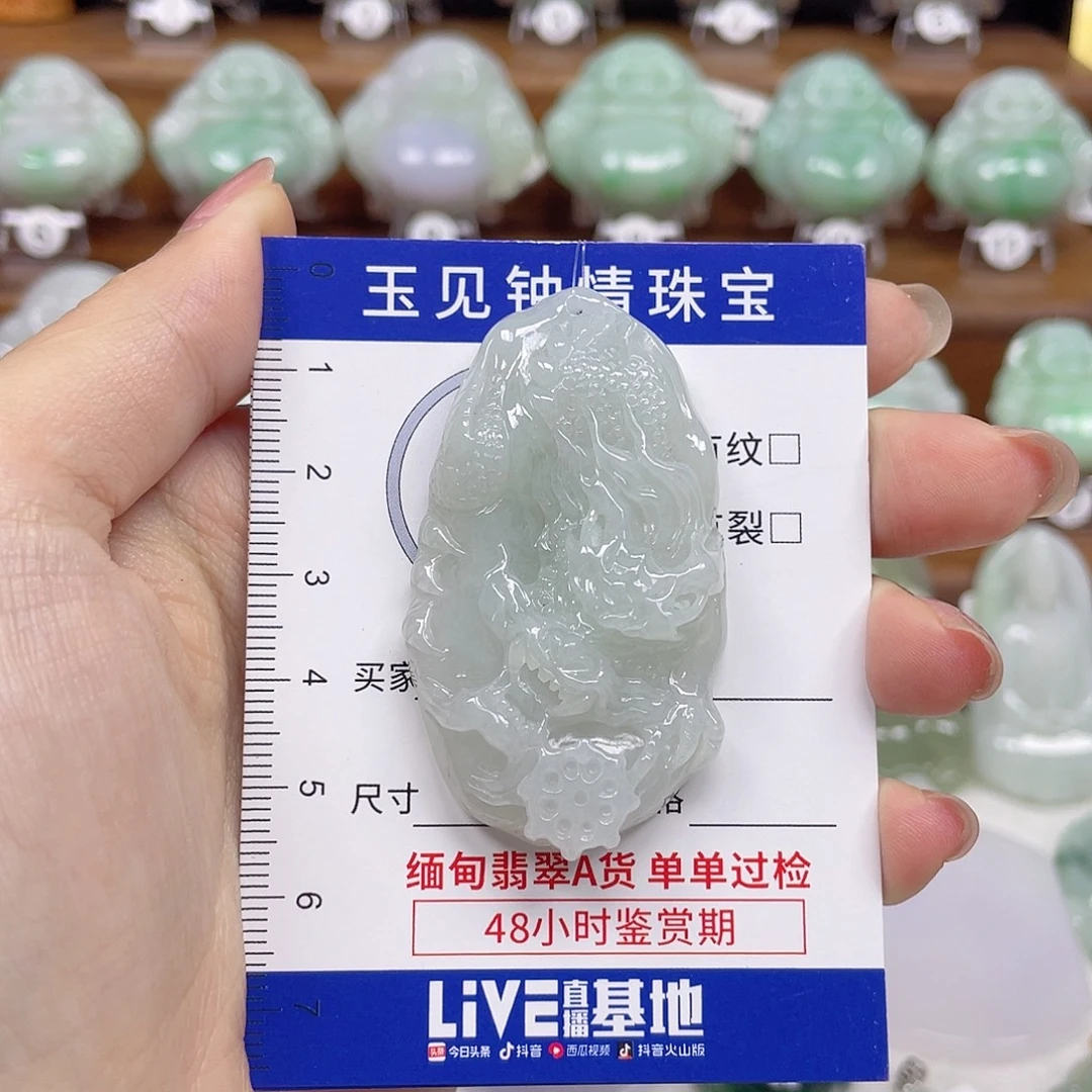 翡翠未镶嵌颈饰龙牌