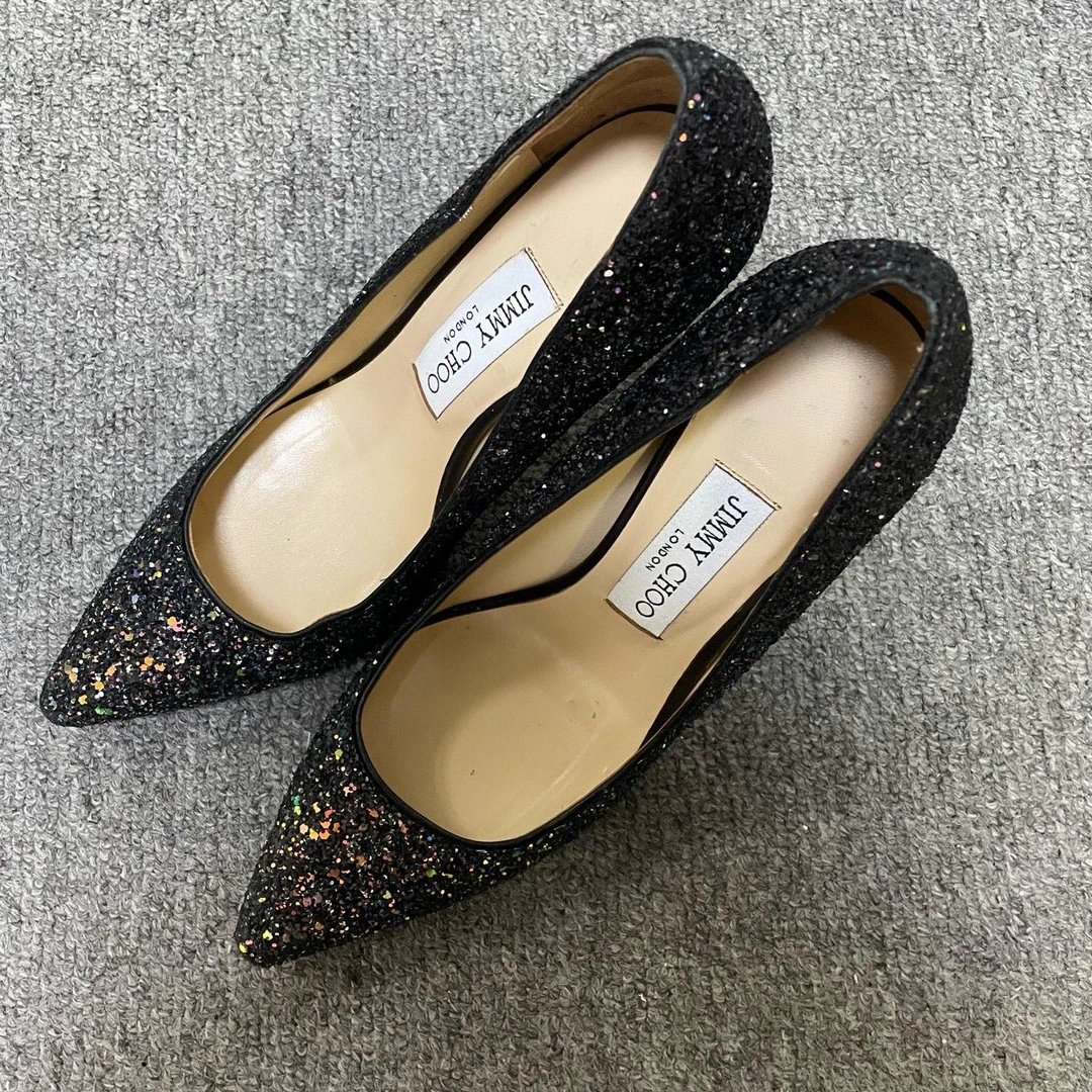 95新 JIMMY CHOO/吉米周 ROMY 时尚尖头高跟鞋 37码/11000