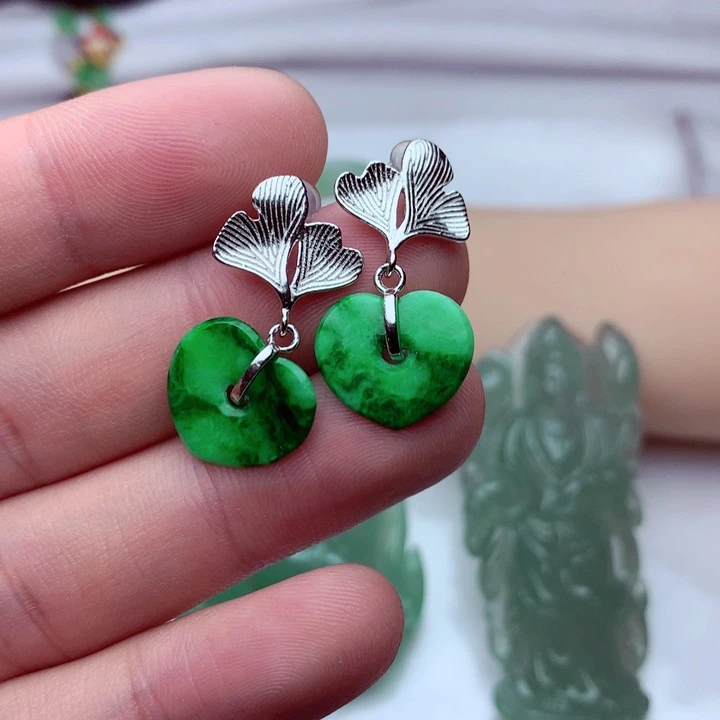 翡翠未镶嵌耳饰a货