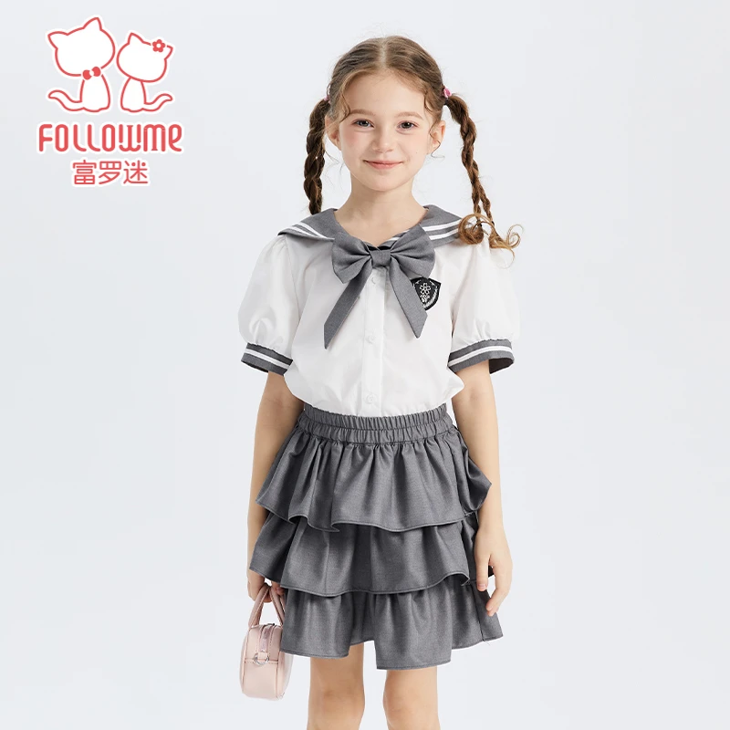 富罗迷女童夏套装儿童装夏季新款时髦洋气两件套F5B7285T